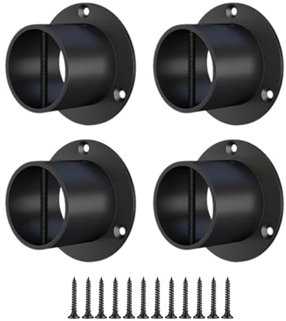 Fermaporta | Coperchio Di Supporto per Corrimano A Corda 4 Pezzi,Supporto Metallo Nero Carichi Pesanti Design Anticorrosivo Uso Esterno Giardino