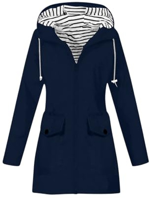 TOFOTL Cappuccio Telo Poncho Militare Spolverino Giacca Antivento Jacket Impermeabile Trasparente Softshell Pile Giacche Tattica Poncho Bicicletta Sportivo Giacca 11Blu Marino S