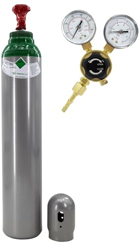 Bestschweissen.de Argon-Schutzgasflasche mit Argon-Druckregler – 8 l, 200 bar gefüllt + Mini-Ar/CO2-Druckregler BestSchweissen.de für WIG-, MIG- und MAG-Schweißen