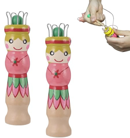 YiXjiuBP Wooden Doll Braiding Tool 2 Pack, Child-Safe Wooden Braider for Doll Hair DIY Crafts (Kids Friendly)