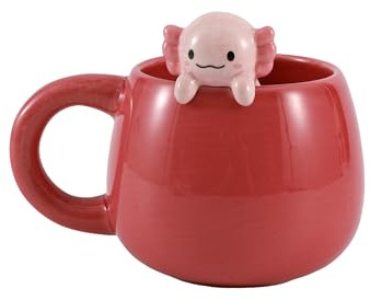 I-TOTAL® - Keramiktasse mit Tiermotiv aus Keramik am Rand, Tasse für Tee oder Kaffee (AXOLUTELY)