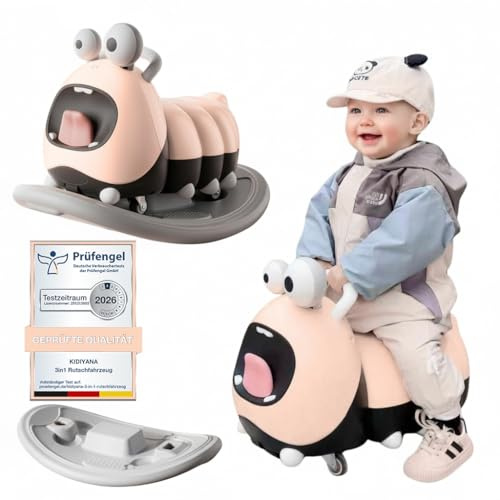 Kidiyana YOYO - Véhicule de marche 3 en 1 - Mode de conduite - Animal à bascule - Mode bascule - Planche d'équilibre - Véhicule pour bébé à partir de 10 mois - Matériau PP - Sans BPA - Charge maximale
