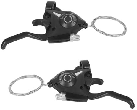 DUZEPA Manette de vitesse 3x8 vitesses pour vélo, levier frein gauche/droite, kit changement avec indicateur vitesse, câbles