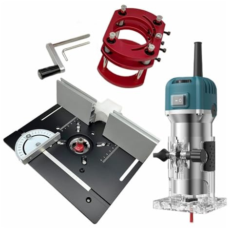 Système De Levage Routeur Et Plaque D'insertion Table En Aluminium, 6 Vitesses, Tondeuse Électrique 800W, Machine À Rainurer For Gravure Sur Bois Puissance éLevéE