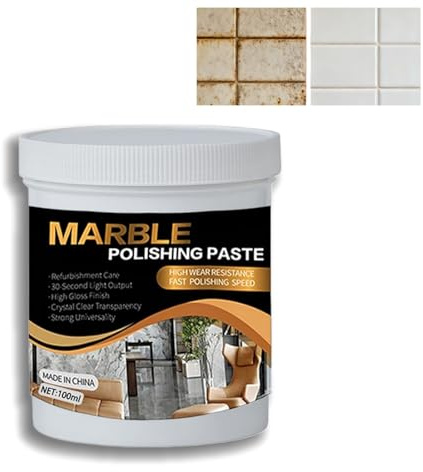 Marble Stone Polish & Restorer Wax - Removes Scratches,Natural Stone Protector,Stains & Restores Shine on Marble,Granite,Quartz,All-in-One Countertop Cleaner,Polish & Sealer for Floors & Walls