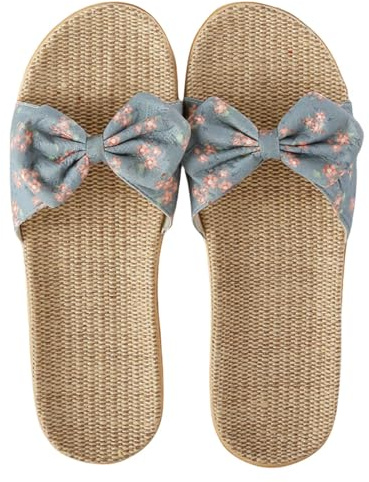 Genérico zapatillas verano mujer casa para mujer, estilo francés, informales, con, para playa, antideslizantes, para verano (Green, 35)