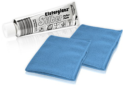 Helmecke & Hoffmann * Elsterglanz Silber-Polierpaste XXL-Tube 150 ml + Zwei Mikrofaser-Tücher | Das Original aus Deutschland