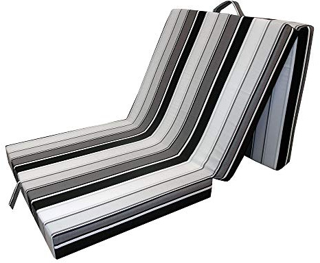 VitaliSpa Faltmatratze, Schwarz, 190 x 70 cm | klappbar mit Tragegriffen für flexible Nutzungsmöglichkeiten