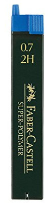 FABER-CASTELL 120712 - Feinmine Super Polymer, Härtegrad 2H, 0.7 mm, 12 Stück