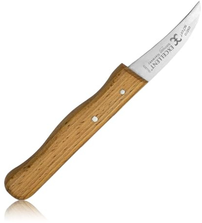 Coltello Spelucchino curvo - Coltello per verdura - Ortaggi coltello - Acciaio inox - Made in Germany
