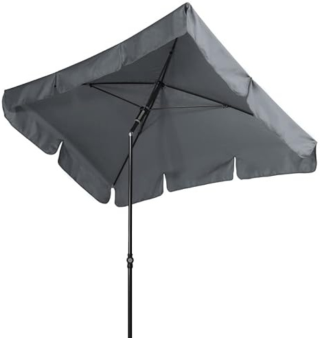 Doppler Absolut wasserdichter Gartenschirm Waterproof 225x120 UV-Schutz 80, Farbe anthrazit