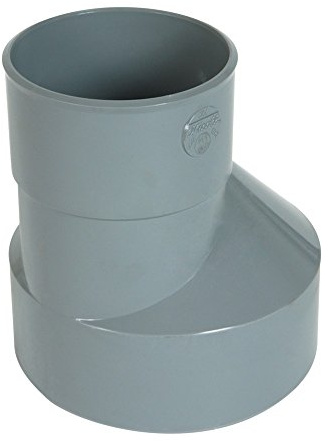 Réduction extérieure excentrée MF PVC pour tube d'évacuation gris - Ø 80/75 mm