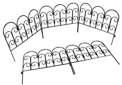 Woodside Decorative Garden Border Lawn Edging Steel Fence 5 Pack