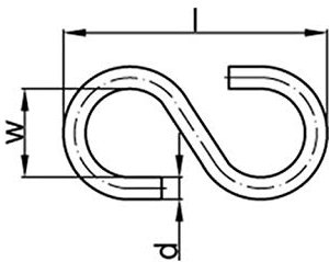 S-Haken Art. 45 Stahl 60 mm galvanisch verzinkt gal Zn S 100 Stk