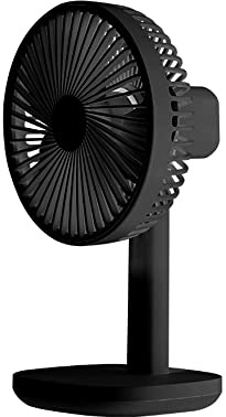 Ventilador de Mesa con Dos Hojas Turbo Muy Silenciosas Smart Touch Portátil Ventilador USB Pequeño Ventilador para Escritorio, Tecnología Silenciosa de Circulación del Aire Ciclónico,Black