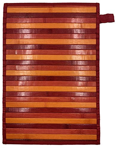 EUROSTYLE Bambus-Teppich mit rutschfester Rückseite (50 x 140 cm, Rot)