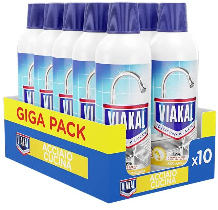 Viakal - Detergente antical líquido vinagre, tamaño grande, 10 unidades de 515 ml