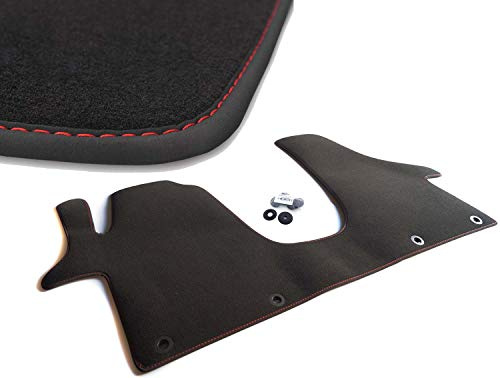 kh Teile Fußmatte passend bei T5 T6 Multivan Bus (2-Sitzer vorn) Velours Premium Automatten Tuning Innen inkl. Befestigung