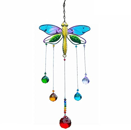 Acchiappasole in Cristallo, Pendenti Prismi Cristallo,Acchiappa Sole, Acchiappasole Cristallo,Cristallo Ornamento, Cristallo Arcobaleno,Prisma di Cristallo,Acchiappasole in Cristallo di libellula