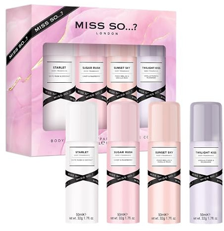 Miss So...? Mini Galore Parfum Für Damen, Fragrance Mist Körperspray Geschenkset 4x50ml