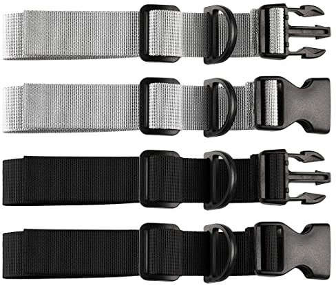 2 Stück Verstellbarer Brustgurt für Rucksack Schultasche, Verstellbarer Rucksack Heavy Duty Schultergurte Nylon Brustgurt mit Schnalle für Schulranzen Joggen und Wandern（Schwarz und silber）