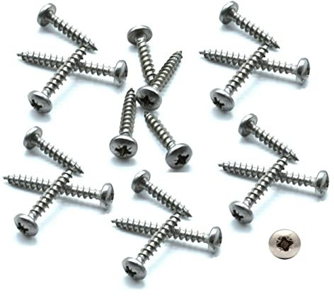 TERF® 4.0mm X 40mm (No. 8 X 1.574) Pozi Drive Pan Head Steel Screws 4.0mm X 40mm Self Drilling Self Tapping Wood Screw Chipboard and Multi Purpose Screw - Pack of 100
