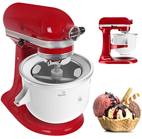 Eiscremeaufsätze, kompatibel mit Kitchenaid Standmixer, Frozen Joghurt, Eis und Sorbet Gelato Maker Schüssel, passend für 4,5 l und größere Standmixer