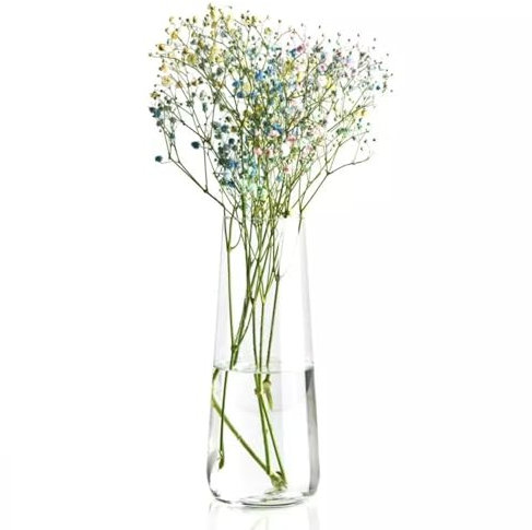 Krosno Vaso Alto in Vetro per Fiori – 240 mm Altezza | Collezione Pure | Elegante e Robusto | Perfetto per Casa, Ufficio e Cucina | Lavaggio a Mano Consigliato