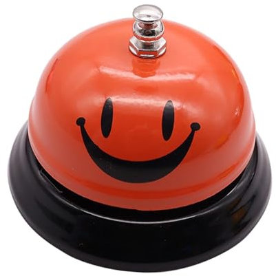 F Fityle Sonnette de Bureau, Cloche de Salle à Manger de Service, multifonctionnelle pour la réception de Table de Bar d'hôtel de Cuisine, Orange
