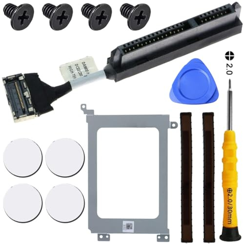 ZHUROUPU 14 Pcs SATA Hard Drive HDD Connector Cable Replacement for XPS 15 9550 9560 9570 Precision 5510 5520 5530 (Black) Incl.Removal Tools Kit