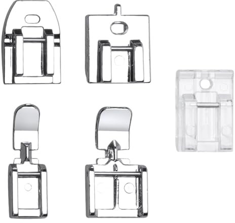 Teokantz 5 Stück Nähfüße Reißverschluss, Reißverschluss-Nähfuß, YFHT-133 Geeignet für Brother Singer Janome Heimnähmaschinen aus Stahl und Kunststoff