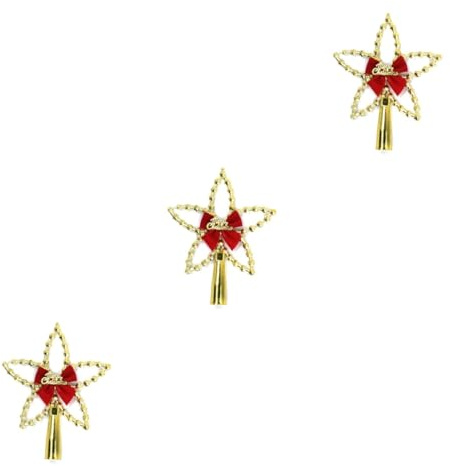Cabilock 3 Pz Decorazioni Per L'albero Di Natale Addobbi Per L'albero Di Natale Stella Dell'albero Di Puntale Per Albero Di Decorazioni a Stella a Cinque Punte a Dorata
