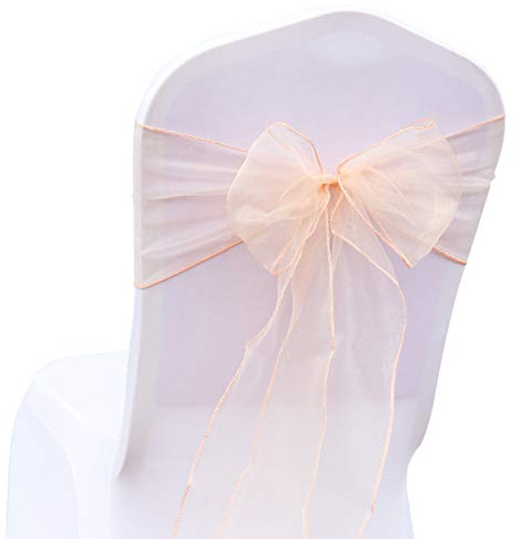 Yurosiay Schleifen für Stuhlhussen Stühle 18×275cm Organza Stuhlschleifen Stuhl-Schärpen Bänder Elegant Stuhlschärpen für Hochzeit, Party, Geburtstag,Hotel,Bankett, Dekoration