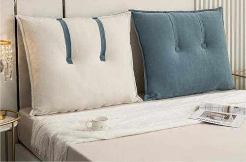 Lendenkissen für Bett und Sofa Rückenlehne Bett Lesekissen Rückenlehne und Kopfkissen abnehmbarem Waschbarem Bezug，Rückenkissen Bett,Weiches Wandkissen Outdoor Bank Lesekissen(#1,90x60x15cm1pc)