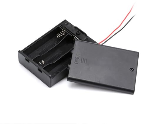 1 Stücke Geschlossene AAA x 3 Batteriehalter mit Deckel, ON/Off-Schalter Kunststoff Batterie Lagerung Box Container Veranstalter mit Schalter Drähte