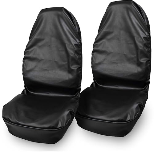 Tool & Tree hochwertige Autositzbezüge (2er Set) - Auto Zubehör aus strapazierfähigem Kunstleder - Autositzschoner universal passend - Sitzauflage geeignet für alle Fahrzeugtypen - Fahrer & Beifahrer