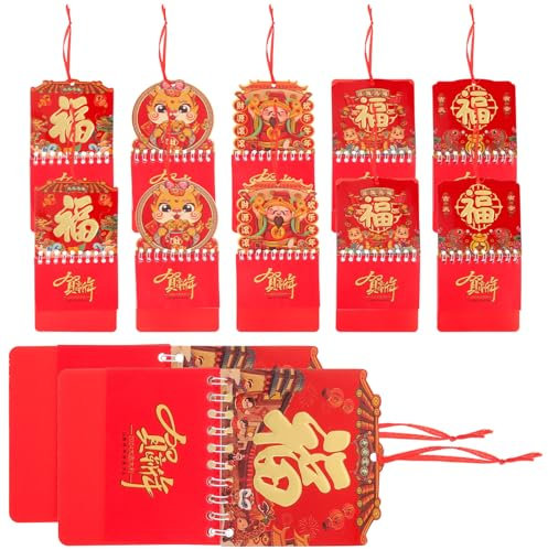 PLAFOPE 12stücke Teiliges Chinesisches Wandkalender Traditionellen Stil Dekorativer Hängekalender Für Zuhause Kreative Gestaltung Drachenjahres