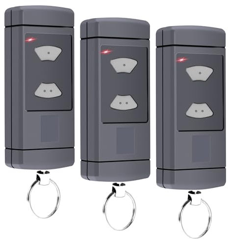 Handheld Transmitter Compatible with Hörmann, 40.685 MHz Replacement Garage Door Opener for Hörmann HSM2-40, HSM4-40, HSE2-40, HSE4-40, HS2-40, HS4-40, 2 Channel, Pack of 3