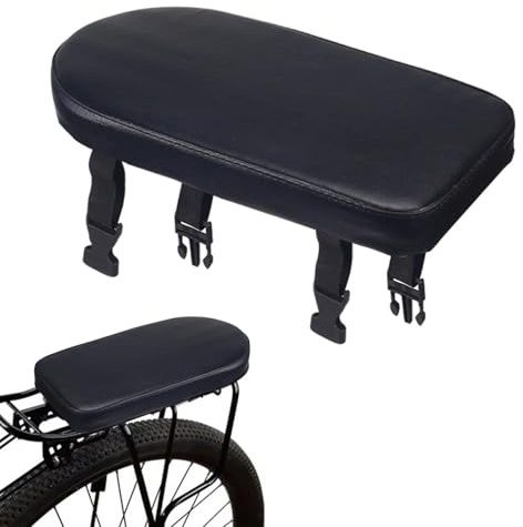 manhegari Fahrrad Rücksitzkissen, Kinder Fahrrad Hinten Sitz Kissen, Mountainbike Fahrradsitzkissen, Einfache Installation, Rücksitz Für Kinder, Freunde, Lederbezug Für Befestigung Am Gepäckträger