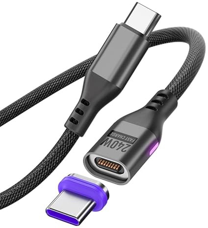 240W Magnet Ladekabel USB C 1m 16PIN Ladekabel Magnetisch Superschnelle Aufladung Magnetisches USB C Ladekabel 48V/5A Schnelllade und Datenübertragungs für Phone 15/Samsung S22/MaBook