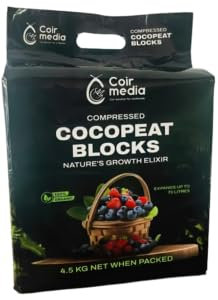 320 Litres 4 x 80 Litres Organic Coco Coir Compost Blocks/Bricks | Natural Peat-Free Growing Medium/Potting Soil