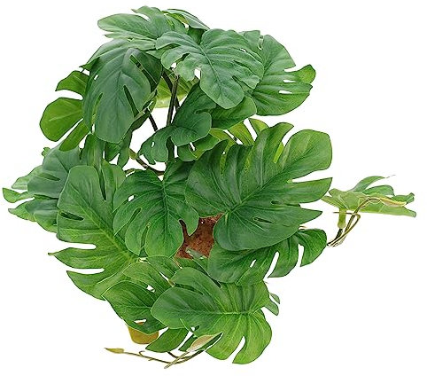GRIRIW Plante Reptile Artificielle Décorative pour Terrarium, Texture Transparente sans Résine ni Plastique, Taille Moyenne, Décoration D’Habitat pour Tortue, Lézard et Amphibien