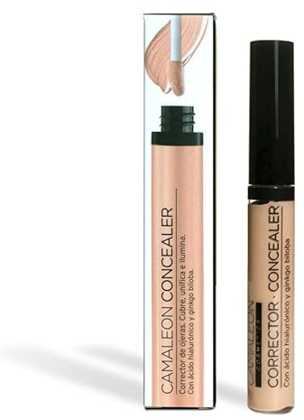 Camaleon Cosmetics - Corrector de Ojeras con Ácido Hialurónico y Ginkgo Biloba - Textura Cremosa - No Cuartea - 4 tonos disponibles: Light, Natural, Medium y Gold - vegano (Tono Medium)