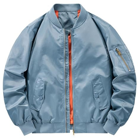 Bomber Giacca Uomo, Giubbino Uomo Primavera, Giubbotto Casual Leggero Giacche Bicolore a Contrasto Giubbotto Estive Sportivo Giacca Uomo Primaverile Comodo Varsity Giubbotto