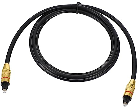 Tofficu 1pezzi Cavo Audio Ottico Od in Fibra Ottica Per Tv e Home Theater Connettori Placcati in Oro Cappucci Antipolvere Rimovibili Adatto Amplificatori e Dispositivi Audio Digitali