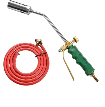 Kit Lanciafiamme a Gas Liquefatto a Doppia Ugello, Torcia in Acciaio Inox e Rame Puro da 40Cm/50cm con Manico in Gomma, Strumento per Cottura ad Alta Temperatura/Bruciatura dei Peli di Maiale (Tipo 35