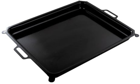 GastroHero Grillpfanne für Kombibräter TBG3-T, Schwarz GPFKB | Edelstahl-Pfanne für Fleisch, Fisch & Gemüse, Zubehör für Catering & Gastronomie, emaillierte Oberfläche, 70x53 cm