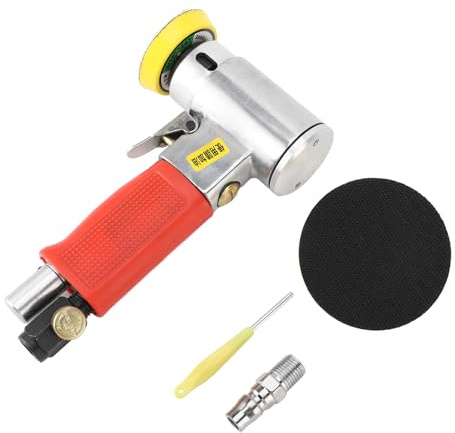 Mini Lijadora Orbital Neumática 2 y 3 ABS y acero - Pulidora aerodinámica para coche, regulación variable, ideal para pulir faros y superficies pequeñas