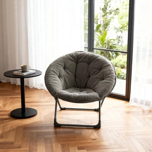 BLUON HOME Sillón plegable redondo, sillón de relax, sillón de relax, sillón de orejas, sillón de lectura, para dormitorio, dormitorio, dormitorio, apartamentos, zonas de relajación, jardines y patios