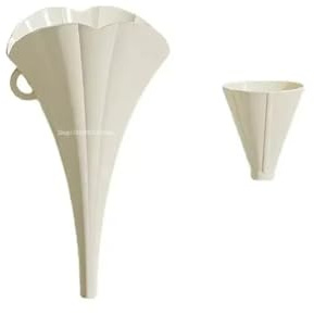 Embudo plegable for crema casera, multifuncional, de gran diámetro, for vino, separador aceite cocina(Beige-2PCS)